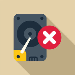 Poster - Hard disk drive is showing an error message with a red cross sign