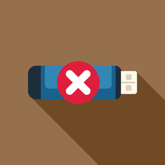 Poster - Usb flash drive is showing error with red cross symbol
