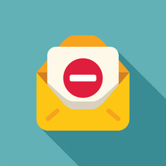 Poster - open mail envelope containing a stop sign symbolizing an unsubscribed newsletter