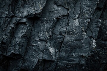 Poster - A rugged rock face captured in monochrome