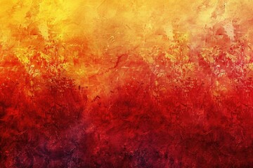 Canvas Print - A vibrant painting with a bright red and yellow background