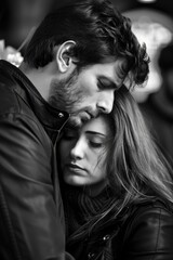 Poster - A romantic moment between two people embracing each other