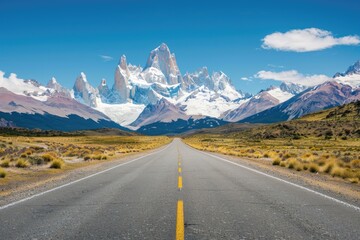 Poster - A scenic view of a winding road surrounded by mountains