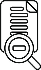 Poster - magnifying glass inspecting a document, symbolizing proofreading, editing, and attention to detail