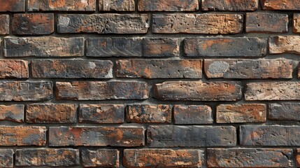 Poster - Aged brick wall with rustic brickwork pattern