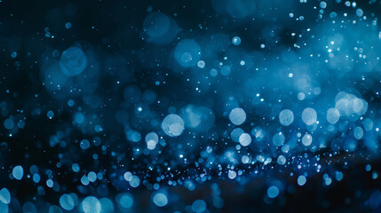 Abstract Blue Bokeh Background With Scattered Light