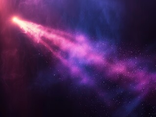 Wall Mural - a beam of blue light in a purple background.