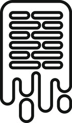Poster - Black outline icon representing data loss with information leaking from a grid