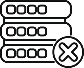 Sticker - Icon of a database experiencing an error, signifying potential data loss or system failure