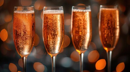 Effervescent Celebration: Glasses of Sparkling Champagne