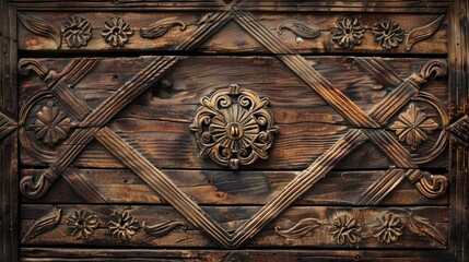 Canvas Print - Antique wooden pattern