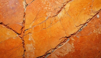 Poster - Orange and Brown Cracked Stone Texture.