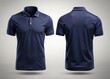 © Caitlin - Versatile and stylish dark blue polo shirt mockup with blank front and back templates perfect for showcasing custom designs and branding on a sleek apparel canvas.