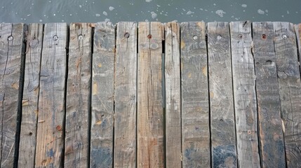 Canvas Print - Texture of aged wood on a dock