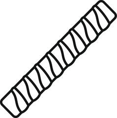 Sticker - Simple line art illustrating a chocolate wafer roll stick, a perfect visual for food related projects