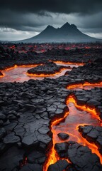 Sticker - Lava Flowing Through Cracked Earth