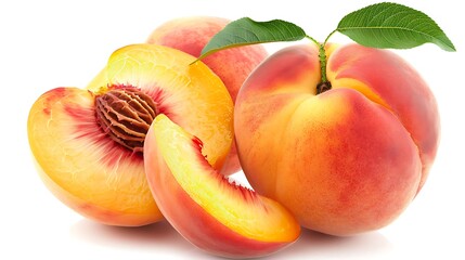 Wall Mural - peach on isolated background