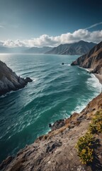 Poster - Stunning Ocean View From A Clifftop.