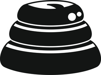 Poster - Black glyph icon representing a modern smart speaker assistant, listening for a voice command