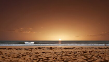 Wall Mural - Golden Sunset Over the Ocean.