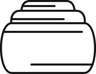 Sticker - Simple line drawing of a cosmetic cream jar open with three distinct layers of product inside