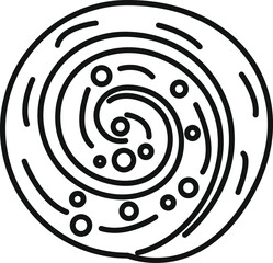 Poster - abstract spiral shape forming a circular pattern with lines and circles, creating a mesmerizing and 