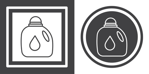 Canvas Print - Vector. Oil bottle symbol. Black and white icon symbol design in flat.