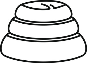 Canvas Print - Simple line drawing of a tiered cake, perfect for representing baked goods in a minimalist style