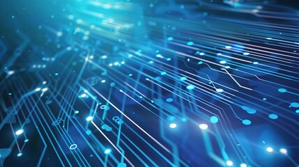 Dazzling Blue Technology Background: Showcasing Advanced and Innovative Technological Elements