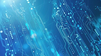 Dazzling Blue Technology Background: Showcasing Advanced and Innovative Technological Elements
