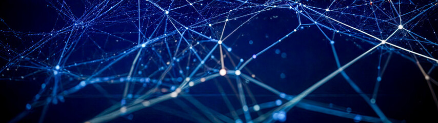 Poster - Abstract Digital Network with Connecting Dots and Lines