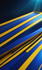 Poster - Abstract Diagonal Blue and Yellow Stripes Background.