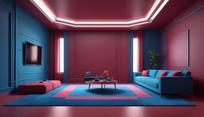 Photo interior modern design room 3d illustration