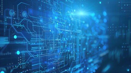 Dazzling Blue Technology Background: Showcasing Advanced and Innovative Technological Elements