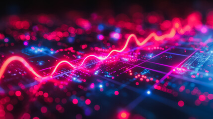Poster - A computer screen with a red line that is pulsing