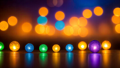 Wall Mural - Colorful Bokeh Lights on a Blurred Background