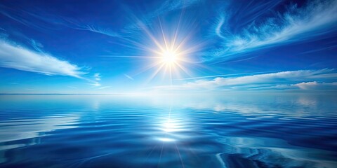 Dreamy blue sun reflecting on tranquil water , dreamy, blue, sun, reflecting, water, tranquil, serene, peaceful, nature