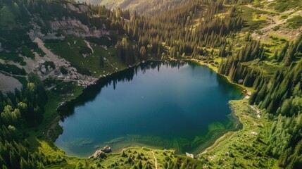 Canvas Print - Lake Surrounded by Trees