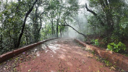 Wall Mural - Idyllic hiking route in Matheran hill station, showcasing the beauty of the surrounding nature