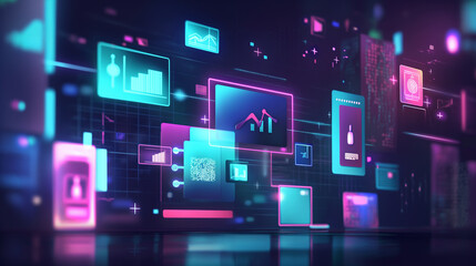 Poster - digital marketing ads on social media websites business promotion advertising digital software techn