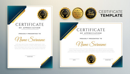 Sticker - set of appreciation certificate background a paper for corporate excellence