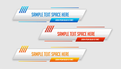 Wall Mural - set of infographic lower third display bar banner for business presentation