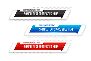 Wall Mural - collection of dynamic lower third titles banner for broadcast channel