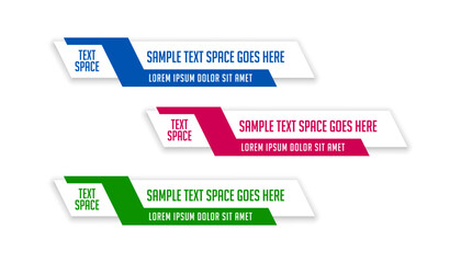 Wall Mural - stylish lower third text screen banner in set of three