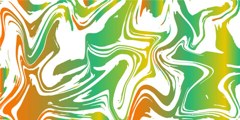 Leinwandbilder - Vibrant Orange and green Marbled Abstract Vector Background with Fluid Swirls and Organic Patterns. Gold liquid paint marbling wallpaper with golden gloss fluid waves.