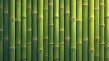 Fototapeta Sypialnia - Close-up of vibrant green bamboo stalks arranged vertically, creating a natural and serene texture background.