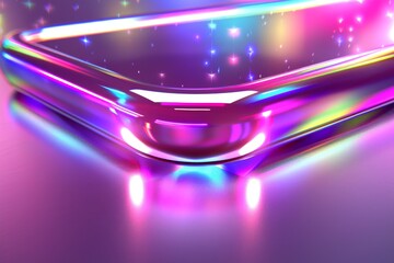 Futuristic glowing smartphone representing advanced technology innovation and modern design