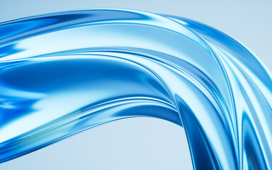 Poster - Flowing curve lines background, 3d rendering.