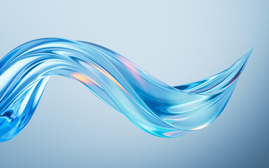 Poster - Flowing curve lines background, 3d rendering.