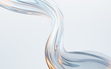 Poster - Flowing curve lines background, 3d rendering.